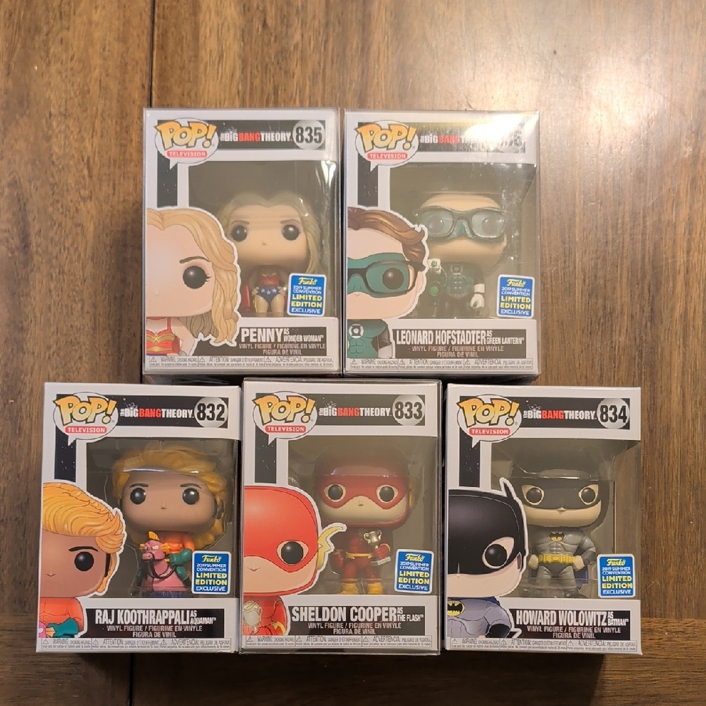 Funko Pop! The Big Bang Theory - Superheroes - Includes All 5 Characters - LE!